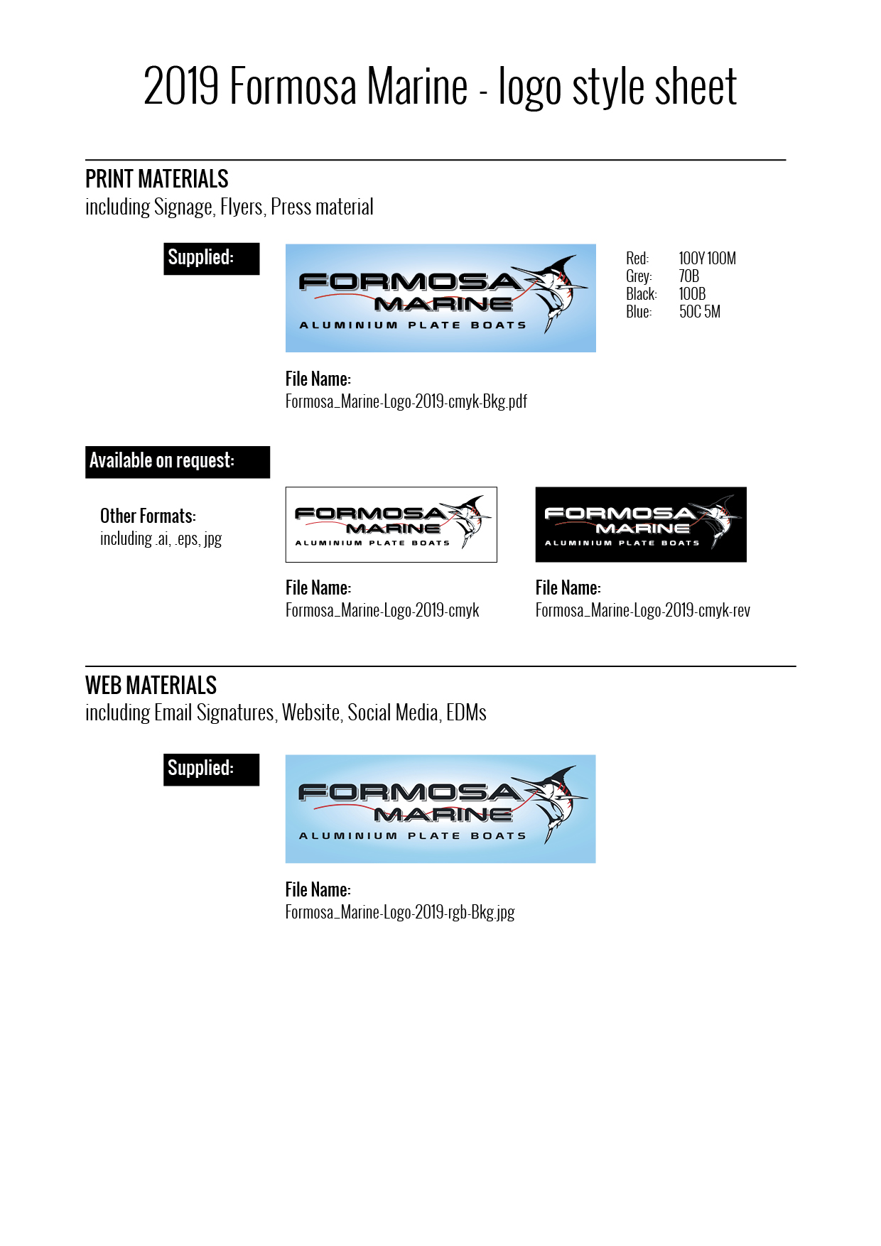 Formosa Marine Logo Sheet 2019 Formosa Marine